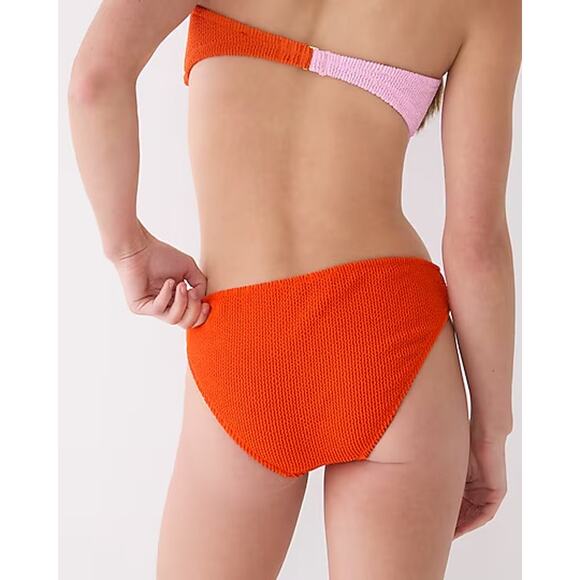 J. Crew Textured hipster full-coverage bikini bottom Guarana Orange Size Small‎ - Picture 2 of 14